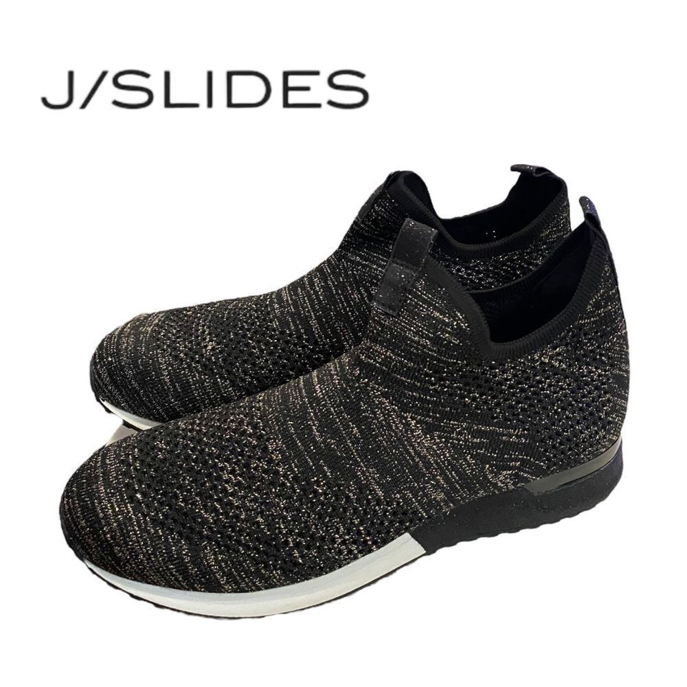 NEW in Box Urban Sport by J/SLIDES Orion Black Gold Metallic Sock Sneakers 10